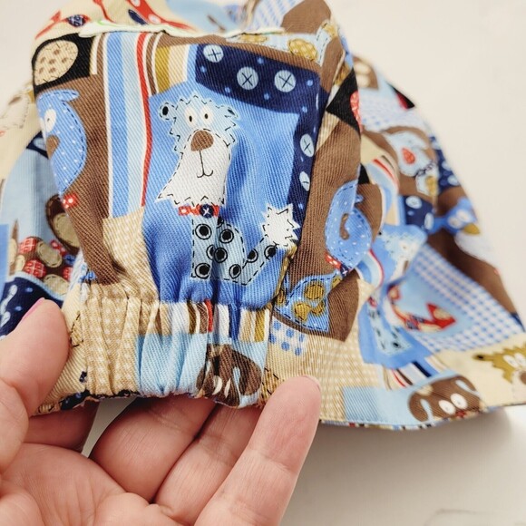 Doctor Nurse Dog Print Stripe REVERSIBLE Scrub Cap Bouffant Medical Surgery Hat - Picture 15 of 15